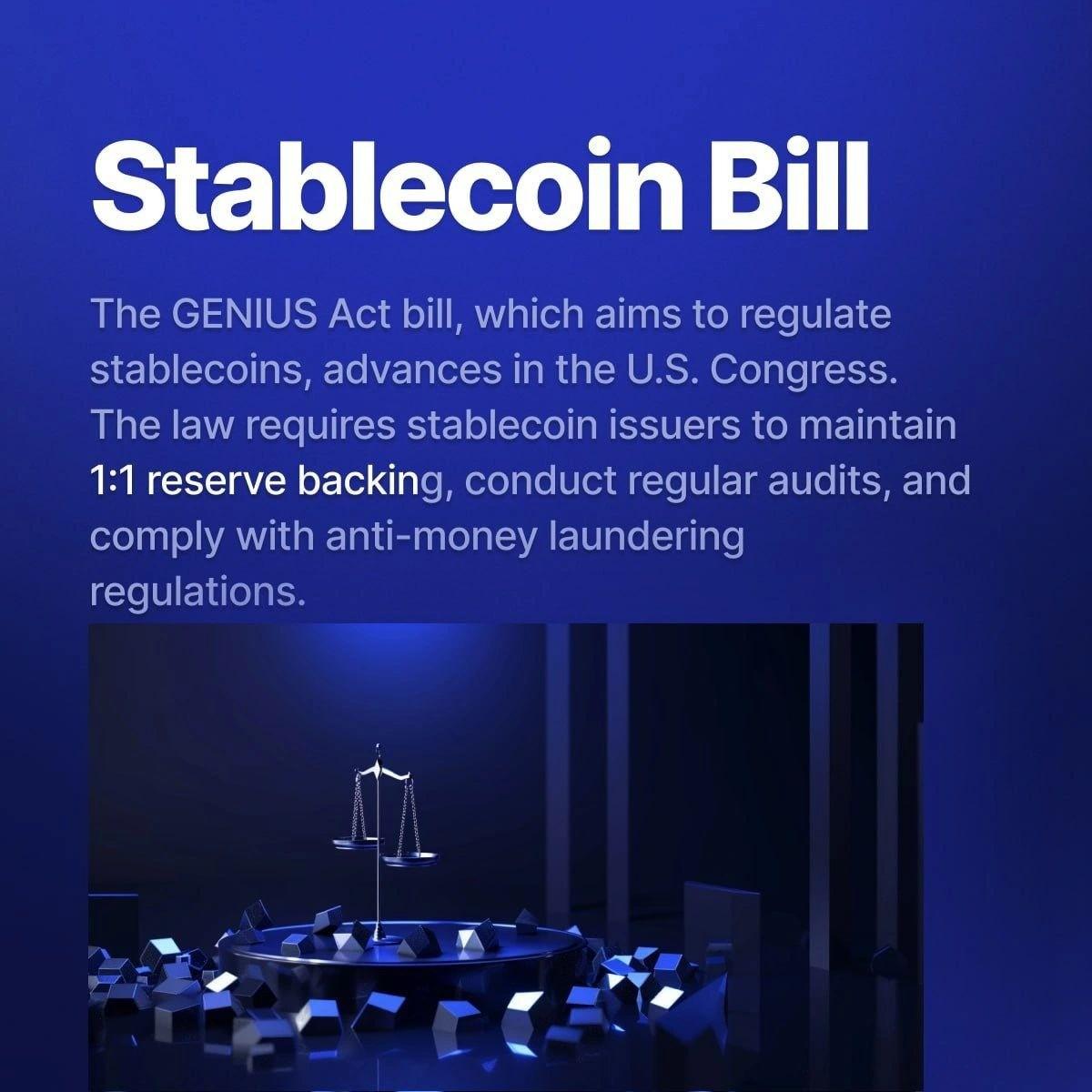 Wist je dat de GENIUS Act momenteel in het Amerikaanse Congres wordt behandeld? image