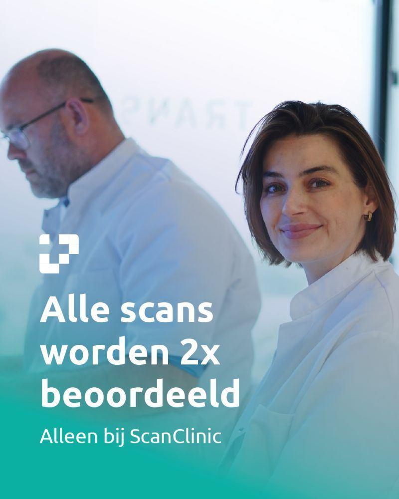 Alle scans worden bij Scan Clinic standaard gelezen door niet 1 maar 2 radiologen. image
