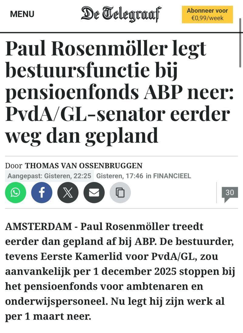 From July 15, 2015 to July 1, 2019, Paul Rosenmöller was Chairman of the Supervisory Board of the Netherlands Authority for the Financial Markets (AFM). image
